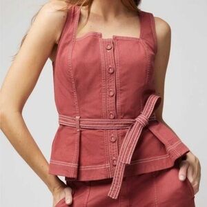 < White House Black Market Topstitch Bodice >